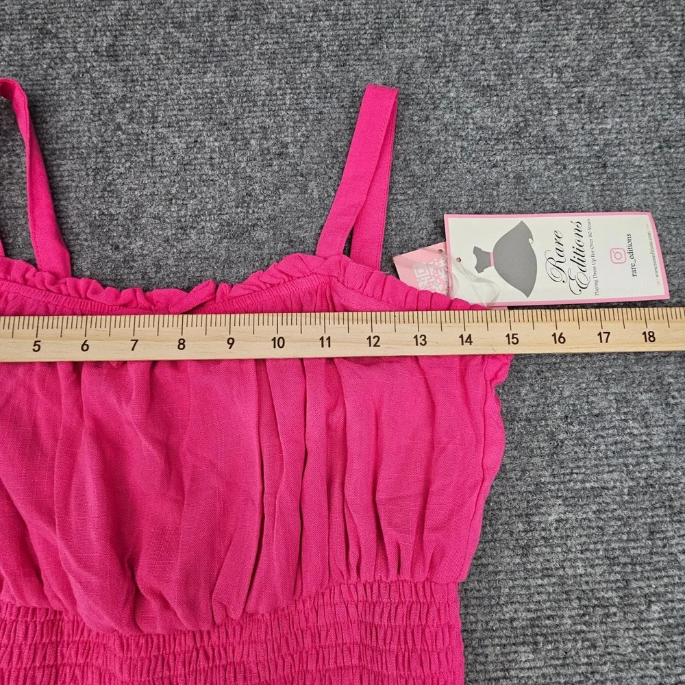 Rare Editions Sundress Girls Size 14 Tropical Punch Fuchsia Smocked Ruffle Dress